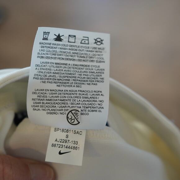 Nike Track Pants Mens Small White Side Stripe Tapered Fit Drawstring Sportswear - Picture 9 of 11